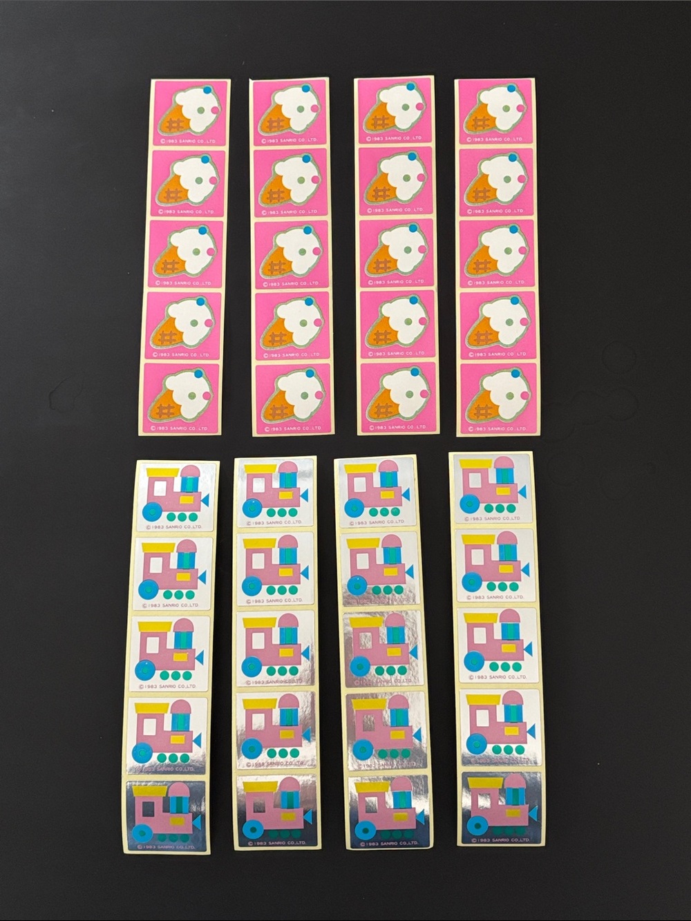 Vintage 80’s Sanrio Ice Creams & Trains Sticker Strips